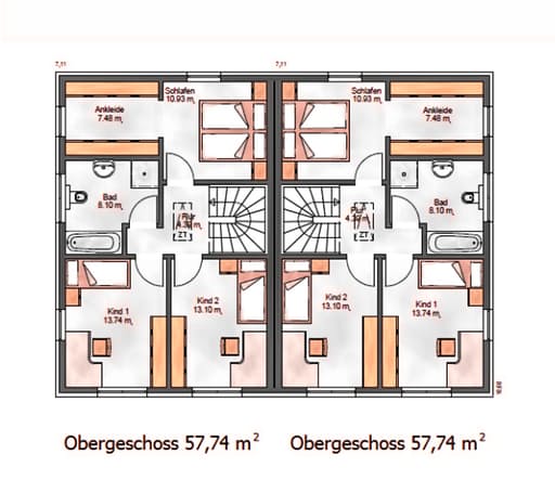 Fertighaus Das Funktionale 122 (inaktive) von ekodom Schlüsselfertig ab 163402€, Stadtvilla Grundriss 2