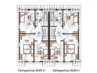 Fertighaus Das Funktionale 124 (inaktive) von ekodom Schlüsselfertig ab 164948€, Satteldach-Klassiker Grundriss 2