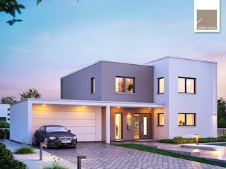Massivhaus Bauhaus Futura von Kern-Haus Schlüsselfertig ab 464900€, Cubushaus Außenansicht 2