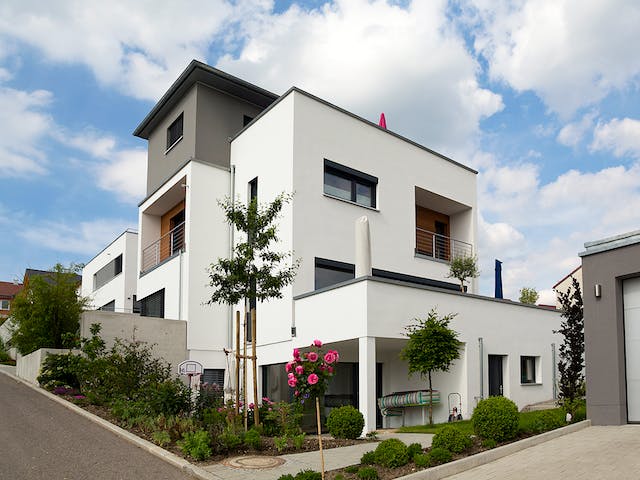 Fertighaus FD 178-026 - Exklusive Bauhausvilla am Hang von Gapp Holzbau Schlüsselfertig ab 562000€, Cubushaus Außenansicht 1
