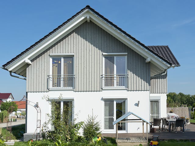Fertighaus SD 140-086 - Einfamilienhaus mit 3. Giebel von Gapp Holzbau Schlüsselfertig ab 384000€, Außenansicht 5