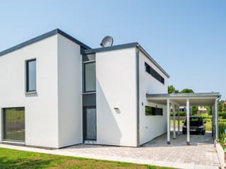 Fertighaus Garitz von Albert Haus Schlüsselfertig ab 338100€, Pultdachhaus Außenansicht 2