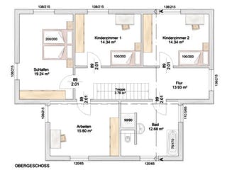 Fertighaus Garitz von Albert Haus Schlüsselfertig ab 338100€, Pultdachhaus Grundriss 2
