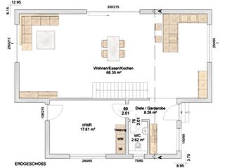 Fertighaus Garitz von Albert Haus Schlüsselfertig ab 338100€, Pultdachhaus Grundriss 1