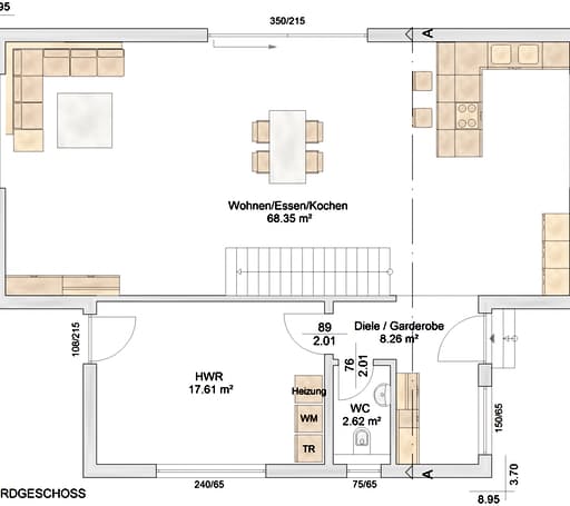 Fertighaus Garitz (inactive) von Albert Haus Schlüsselfertig ab 338100€, Pultdachhaus Grundriss 1