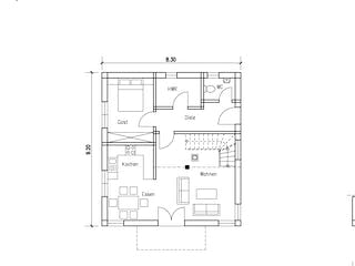 Fertighaus Garmisch von TIROLIA Ausbauhaus ab 127890€, Satteldach-Klassiker Grundriss 2