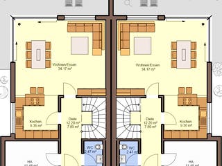 Fertighaus Gemello FD 280 von Büdenbender Hausbau, Cubushaus Grundriss 1