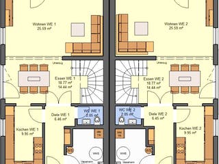Fertighaus Gemello SD 131 von Büdenbender Hausbau, Satteldach-Klassiker Grundriss 1