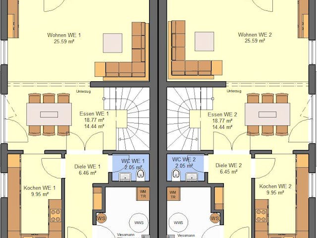 Fertighaus Gemello SD 131 von Büdenbender Hausbau, Satteldach-Klassiker Grundriss 1