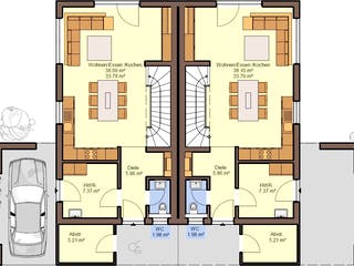 Fertighaus Gemello SD 136 von Büdenbender Hausbau, Satteldach-Klassiker Grundriss 1