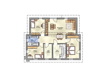 Massivhaus Generation 200 PD von EUROMAC 2 S.A.S. Bausatzhaus ab 56988€, Pultdachhaus Grundriss 1