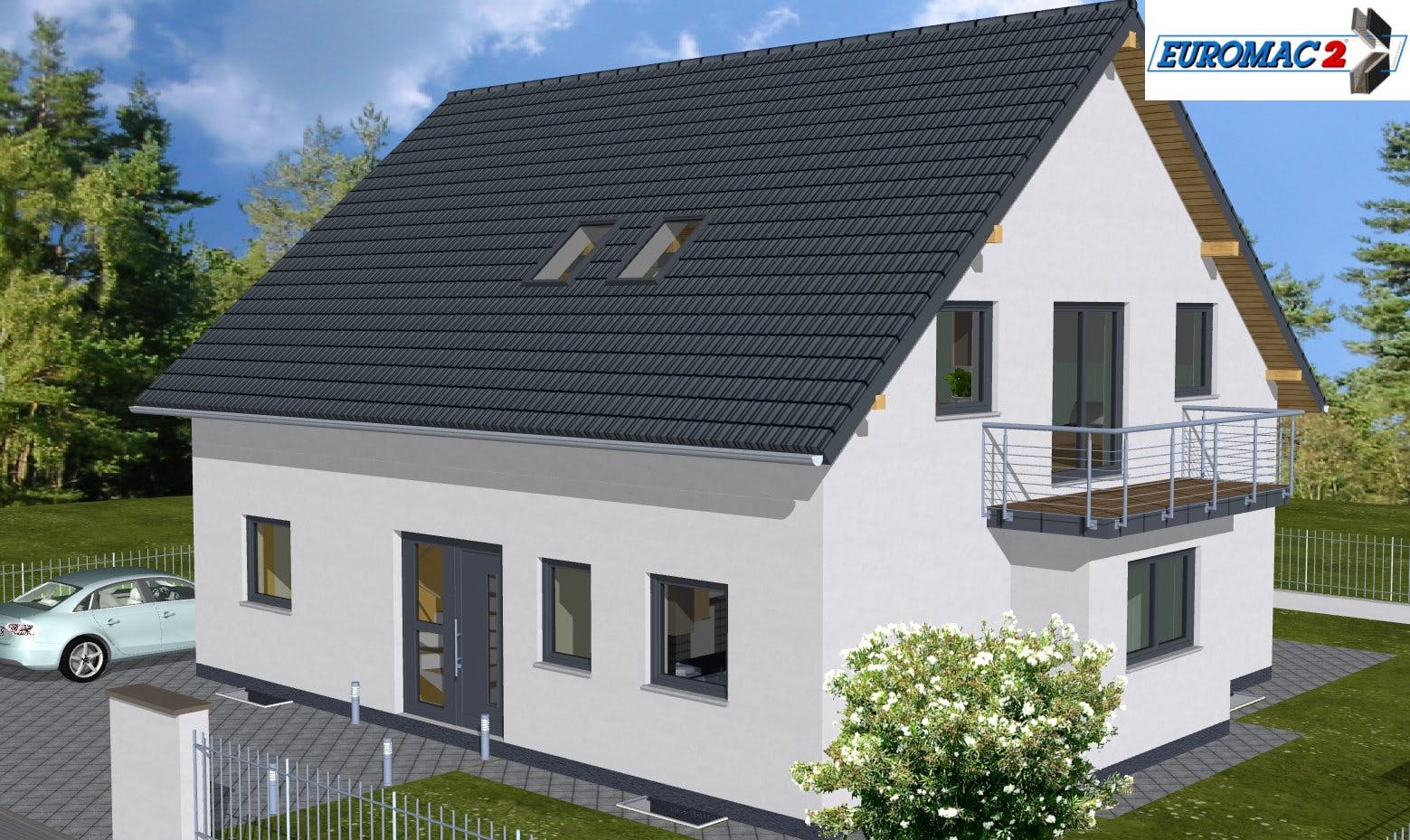 Massivhaus Generation 200 SD von EUROMAC 2 S.A.S. Bausatzhaus ab 55333€, Satteldach-Klassiker Außenansicht 1