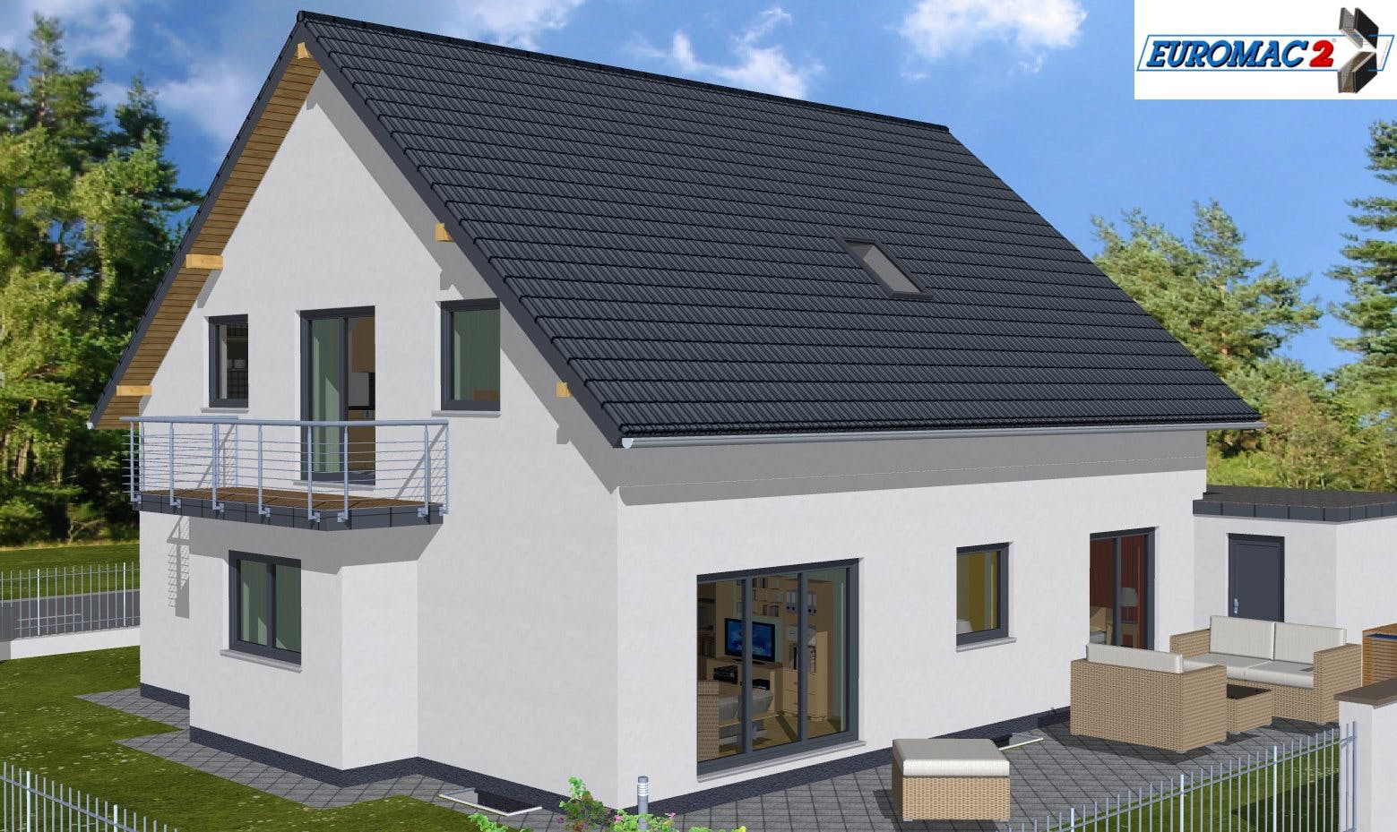 Massivhaus Generation 200 SD von EUROMAC 2 S.A.S. Bausatzhaus ab 55333€, Satteldach-Klassiker Außenansicht 2