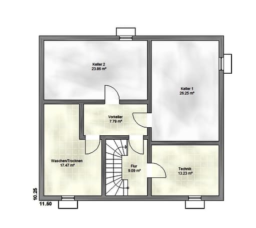 Massivhaus Generation 200 SD von EUROMAC 2 Bausatzhaus ab 55333€, Satteldach-Klassiker Grundriss 3