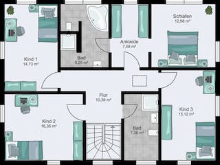 Fertighaus Generation von STREIF Haus, Stadtvilla Grundriss 2