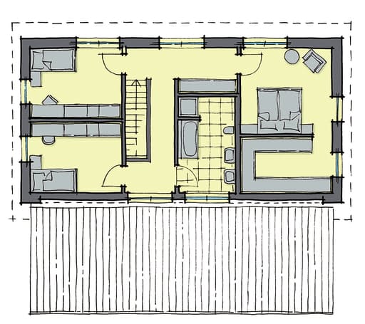Fertighaus Genf von GUSSEK HAUS Schlüsselfertig ab 453500€, Pultdachhaus Grundriss 2
