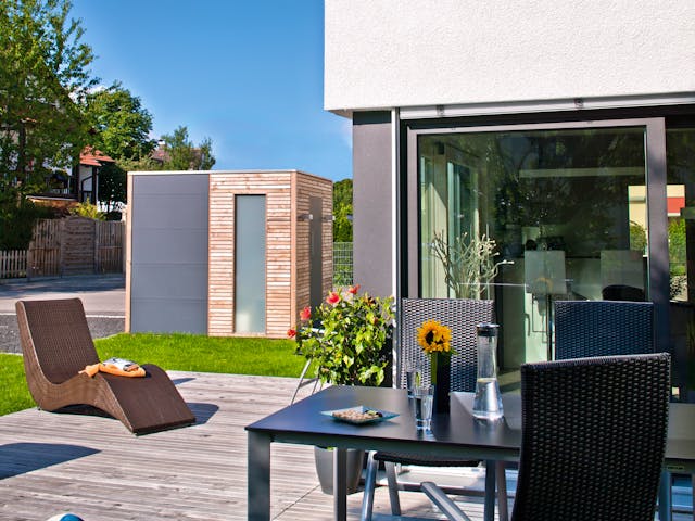 Fertighaus Germering von Regnauer Hausbau Schlüsselfertig ab 299545€, Cubushaus Außenansicht 5