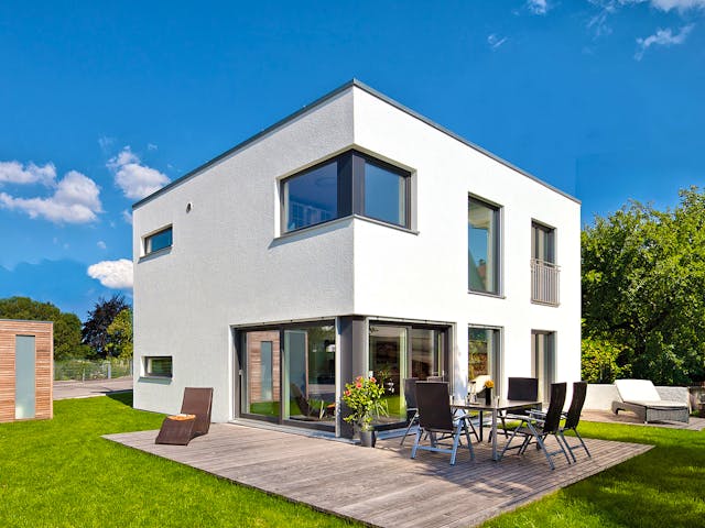 Fertighaus Germering von Regnauer Hausbau Schlüsselfertig ab 299545€, Cubushaus Außenansicht 1