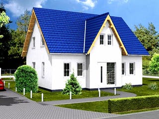 Massivhaus Giebelhaus 139 von SYSTEMHAUS HAUSVERTRIEB Schlüsselfertig ab 239515€, Satteldach-Klassiker Außenansicht 1