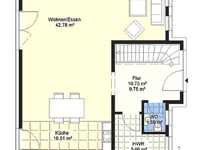 Massivhaus Giebelhaus 139 von SYSTEMHAUS HAUSVERTRIEB Schlüsselfertig ab 239515€, Satteldach-Klassiker Grundriss 1