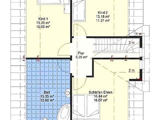 Massivhaus Giebelhaus 139 von SYSTEMHAUS HAUSVERTRIEB Schlüsselfertig ab 239515€, Satteldach-Klassiker Grundriss 2