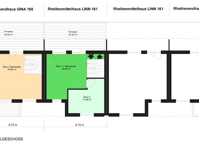 Fertighaus Gina 161 - Reihenendhaus von Klaus Kowalski Immobilien Schlüsselfertig ab 202705€, Pultdachhaus Grundriss 3