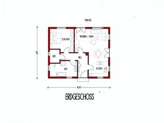 Fertighaus Gmunden von Iller-Haus Schlüsselfertig ab 138800€, Pultdachhaus Grundriss 1
