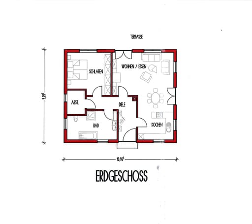 Fertighaus Gmunden (inactive) von Iller-Haus Schlüsselfertig ab 138800€, Pultdachhaus Grundriss 1