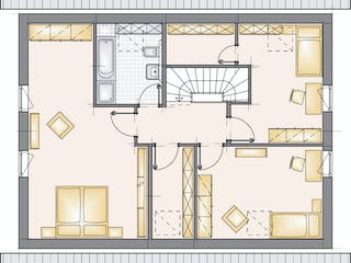 Massivhaus Grande 160 von F.C. Nüdling Fertigteiltechnik Schlüsselfertig ab 288600€, Satteldach-Klassiker Grundriss 2