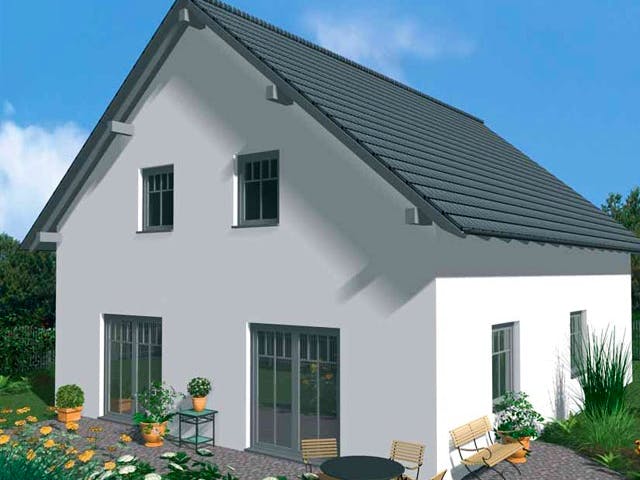 Massivhaus Grande von Wagener Systemhausbau Schlüsselfertig ab 214000€, Satteldach-Klassiker Außenansicht 1