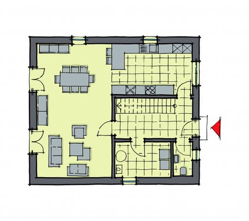 Fertighaus Greenwich von GUSSEK HAUS Schlüsselfertig ab 319800€, Stadtvilla Grundriss 1