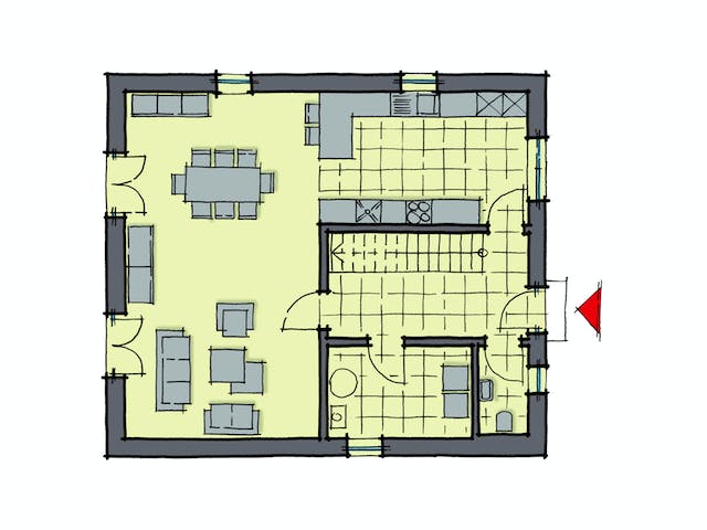 Fertighaus Greenwich von GUSSEK HAUS Schlüsselfertig ab 368100€, Stadtvilla Grundriss 1