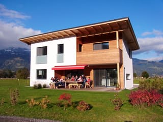 Fertighaus Greifenburg von TIROLIA Ausbauhaus ab 138200€, Pultdachhaus Außenansicht 2