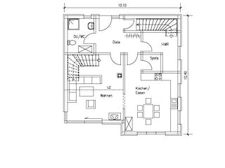 Fertighaus Greifenburg von TIROLIA Ausbauhaus ab 138200€, Pultdachhaus Grundriss 1