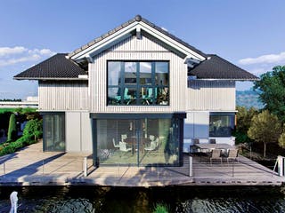 Fertighaus GRIFFNER CLASSIC Graz von Griffnerhaus Österreich, Satteldach-Klassiker Außenansicht 1