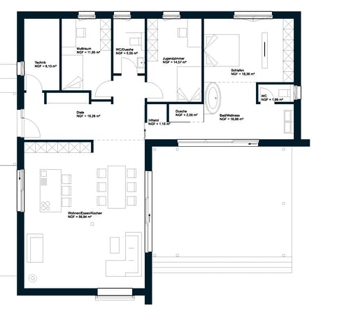 Griffner Bungalow Wien Floorplan 1
