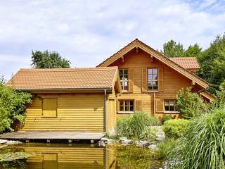 Blockhaus Görwihl von Rems-Murr-Holzhaus Ausbauhaus ab 344710€, Satteldach-Klassiker Außenansicht 3