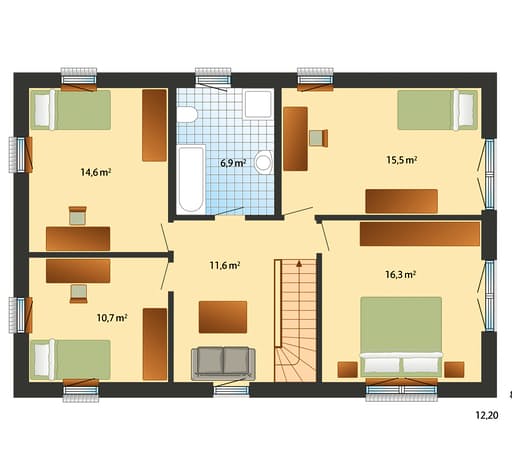Fertighaus Grunewald von Danhaus Schlüsselfertig ab 291145€, Stadtvilla Grundriss 2