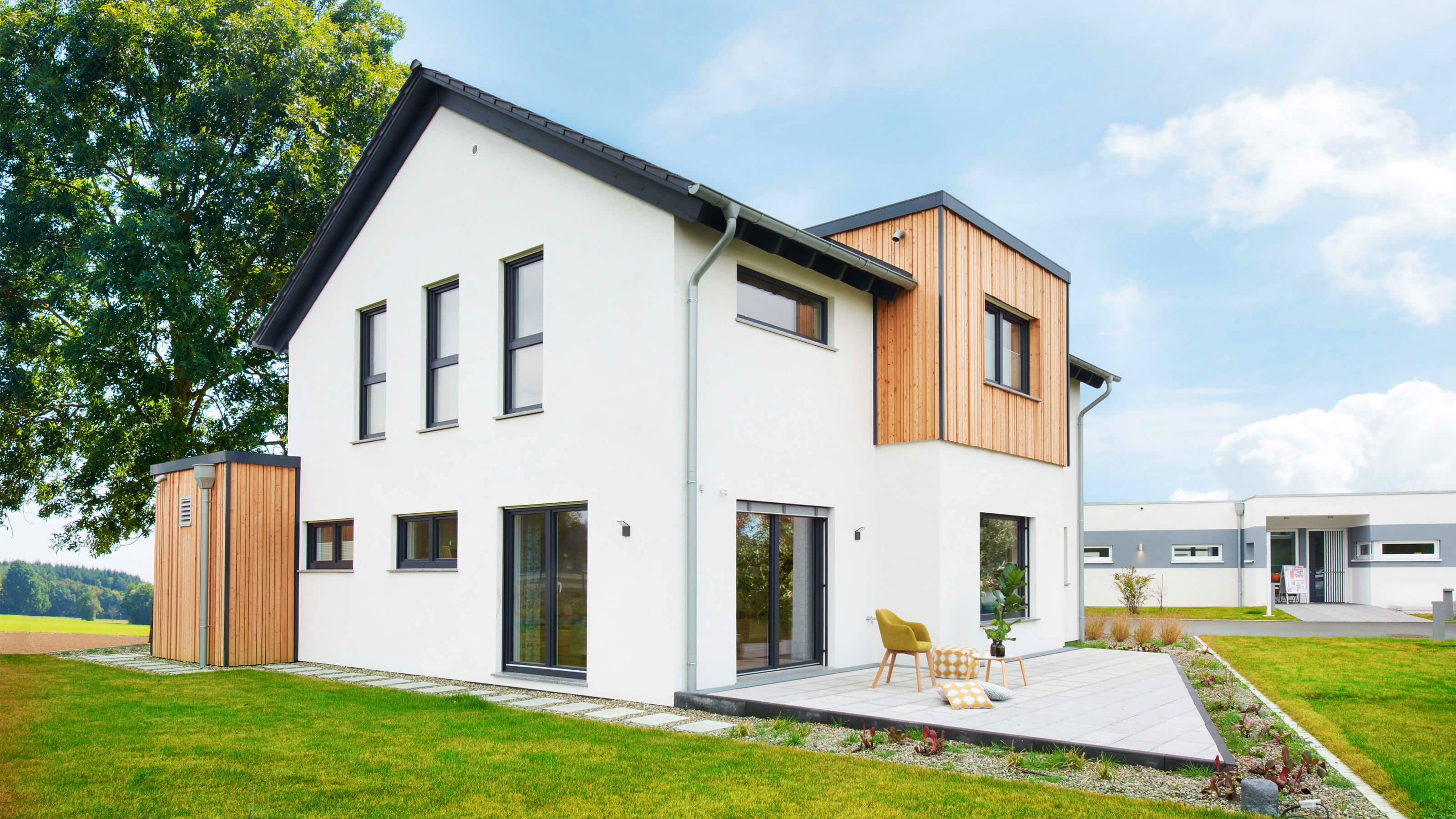 Fertighaus Günzburg von FINGERHUT-HAUS Schlüsselfertig ab 562241€, Satteldach-Klassiker Außenansicht 1