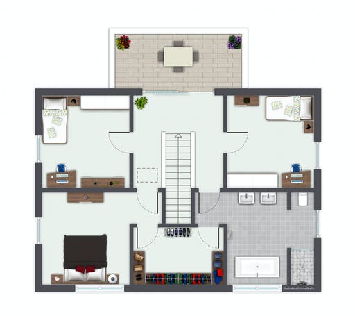 Fertighaus Alona von GUSSEK HAUS Schlüsselfertig ab 471700€, Satteldach-Klassiker Grundriss 2