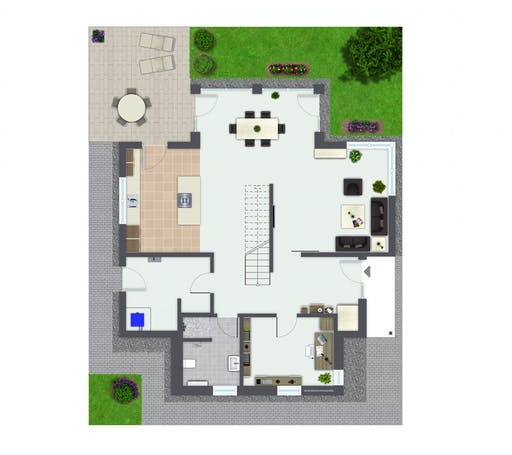 Fertighaus Alona von GUSSEK HAUS Schlüsselfertig ab 471700€, Satteldach-Klassiker Grundriss 1