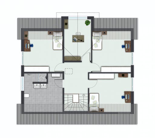 Fertighaus Babelsberg von GUSSEK HAUS Schlüsselfertig ab 482400€, Satteldach-Klassiker Grundriss 2