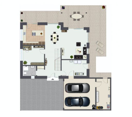 Fertighaus Baggio von GUSSEK HAUS Schlüsselfertig ab 520100€, Stadtvilla Grundriss 1