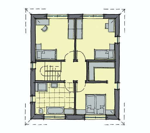 Fertighaus Brooklyn von GUSSEK HAUS Schlüsselfertig ab 311500€, Stadtvilla Grundriss 2