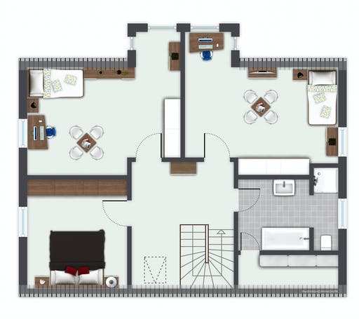 Fertighaus Erlenbach von GUSSEK HAUS Schlüsselfertig ab 534500€, Satteldach-Klassiker Grundriss 2