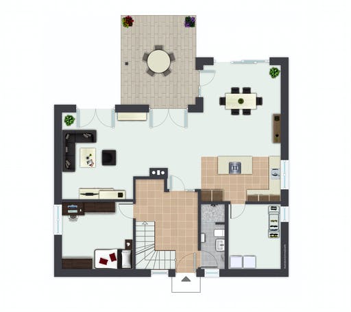 Fertighaus Frankenbach von GUSSEK HAUS Schlüsselfertig ab 433300€, Satteldach-Klassiker Grundriss 1