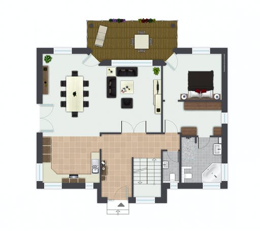 Fertighaus Hellerberge von GUSSEK HAUS Schlüsselfertig ab 505300€, Satteldach-Klassiker Grundriss 1