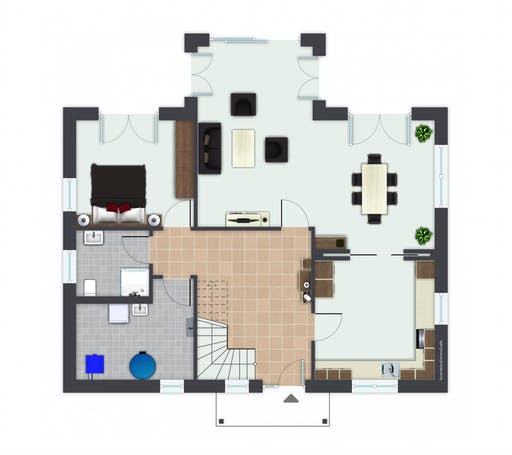Fertighaus Löwental von GUSSEK HAUS Schlüsselfertig ab 466600€, Satteldach-Klassiker Grundriss 1