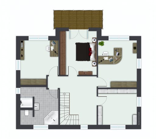 Fertighaus Löwental von GUSSEK HAUS Schlüsselfertig ab 466600€, Satteldach-Klassiker Grundriss 2
