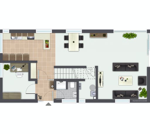 Fertighaus Murano von GUSSEK HAUS Schlüsselfertig ab 330200€, Cubushaus Grundriss 1